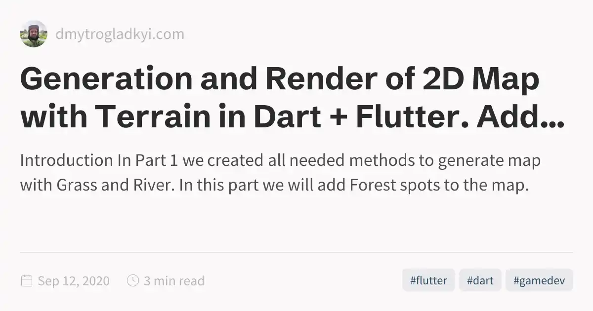 Generation and Render of 2D Map with Terrain in Dart + Flutter. Adding ...