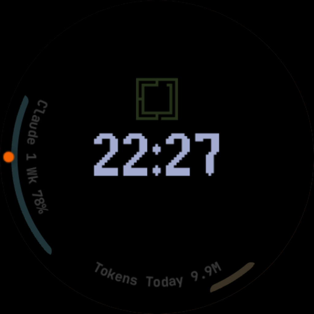 Always-on mode: dimmed Omarchy mark, wordmark and clock on a true black background