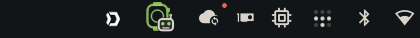The Omarchy AI Watch widget in the bar, with a sync badge